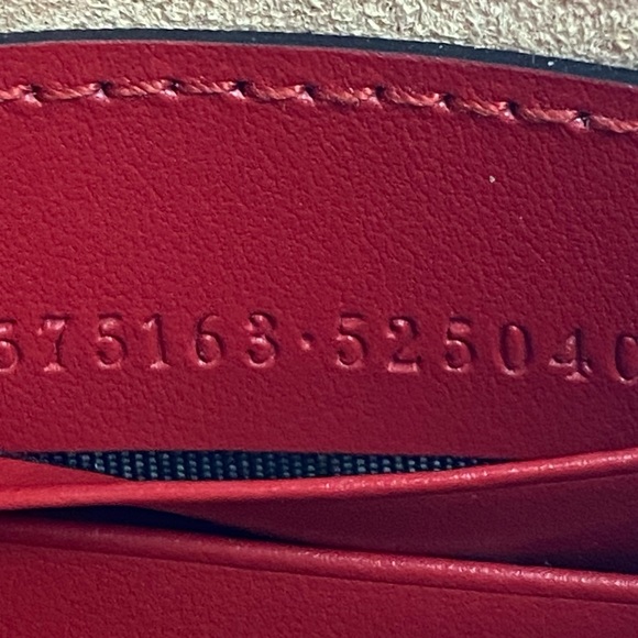 Gucci #575163 GG Marmont Red Hibiscus Leather Mini Chain Shoulder Bag - Picture 7 of 8